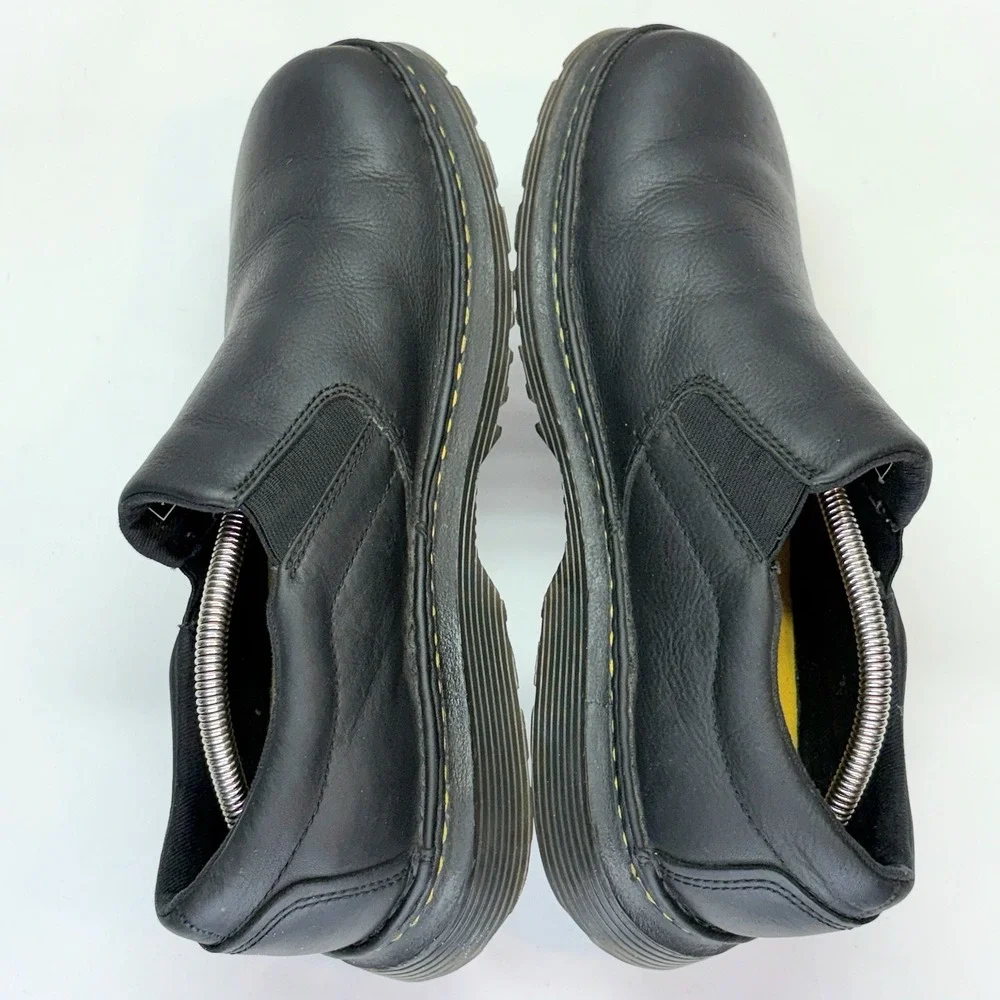 Dr Martens Boyle Slip On Black Leather Shoes Men's US 12 EU 46 Air Cushion Sole